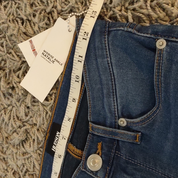 Hudson Midrise Ankle Natalie Super Skinny Blue Jeans New Women's 24 Stretch - Picture 10 of 10